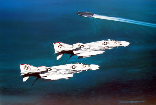 "Forrestal's Phantoms" - Marc Stewart - F-4B Phantoms & USS Forrestal Art